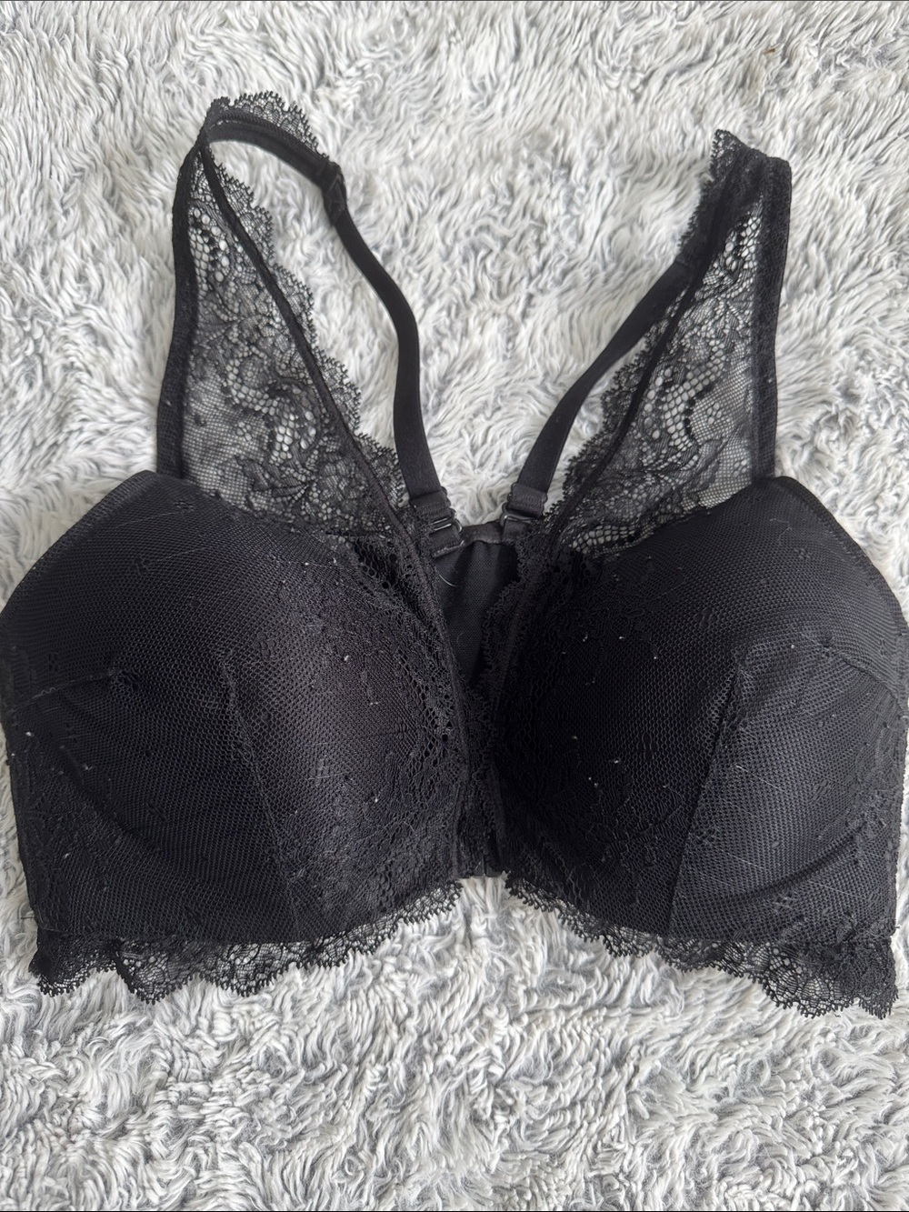 SPANX Black Lace Bralette with Sheer Lace Back